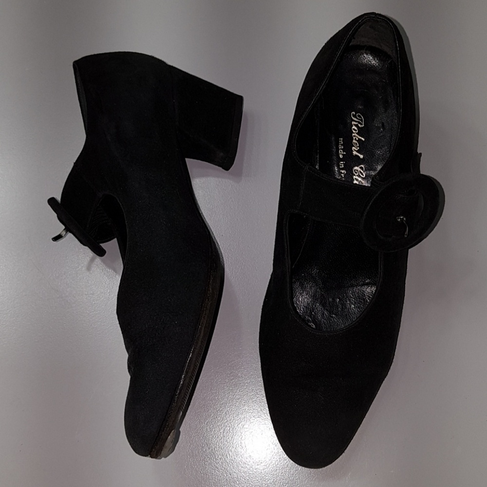 Vintage Suede Robert Clergerie Mary Janes. - Picture 1 of 8